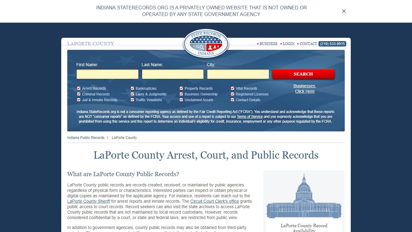 LaPorte County Arrest, Court, and Public Records